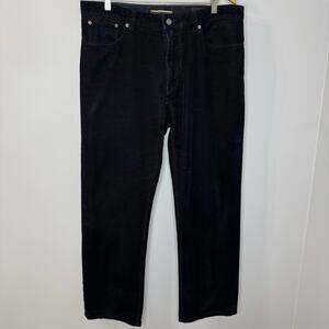 BLACK & BROWN 1826 Corduroy Pants Men's 36x30 Blue Straight Leg Chino